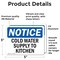 Signmission Cold Water Supply To Kitchen, 5 in W x Rectangle, Vinyl Decal OS-2PACK-NS-D-35-L-10703 - alternate 6